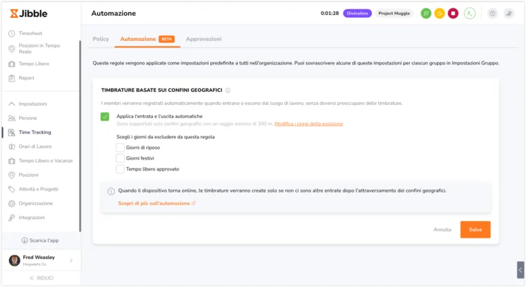 Geofence automation settings 